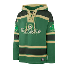 NHL Kelly Green New York Rangers '47 St. Patrick's Day McLucky Superior Lacer Pullover Hoodie