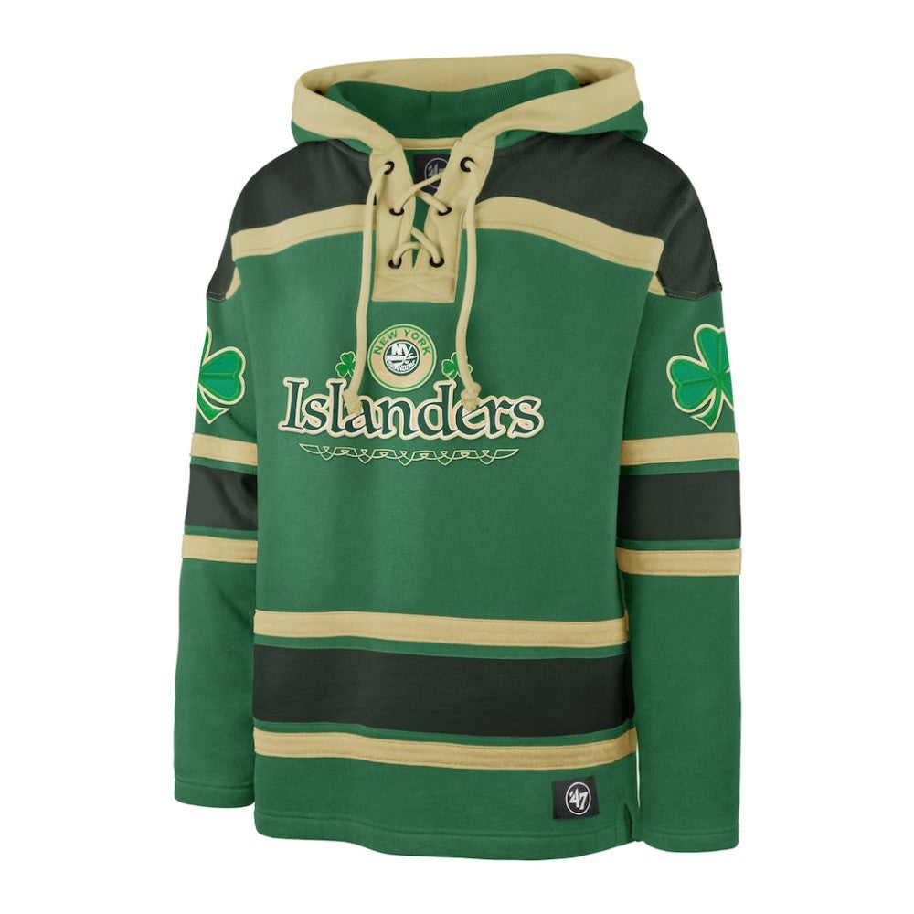 NHL Kelly Green New York Islanders '47 St. Patrick's Day McLucky Superior Lacer Pullover Hoodie