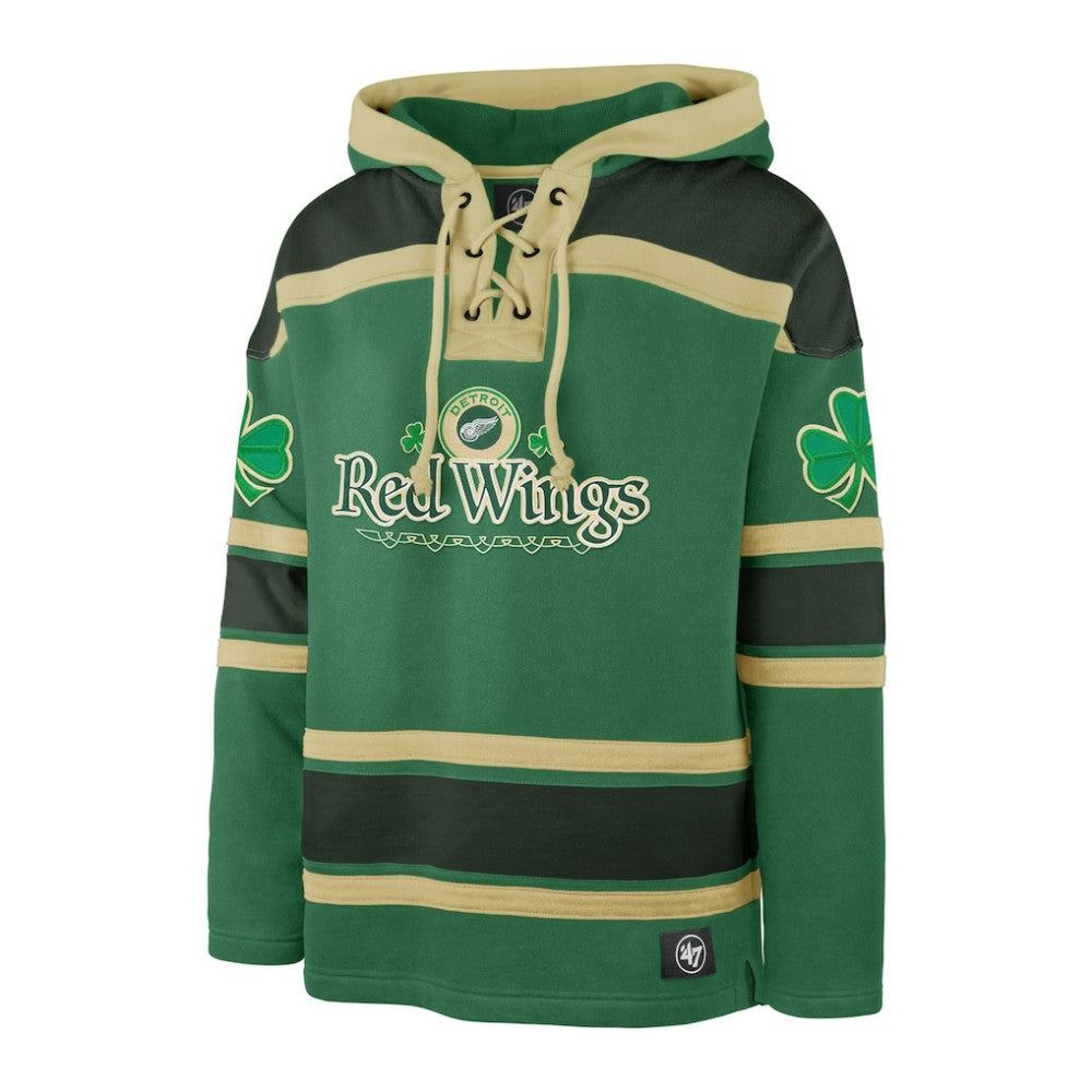NHL Kelly Green Detroit Red Wings '47 St. Patrick's Day McLucky Superior Lacer Pullover Hoodie
