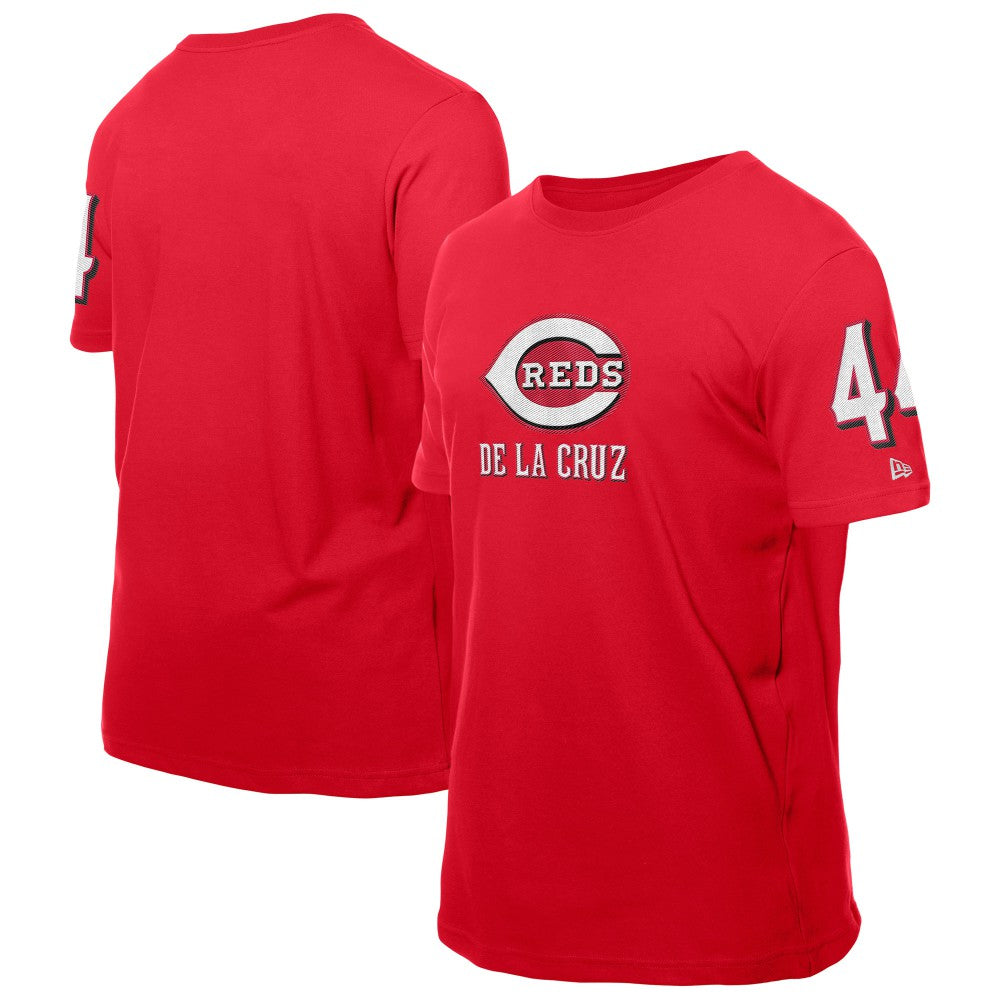 MLB Elly De La Cruz Cincinnati Reds New Era Design Lab Name & Number T-Shirt