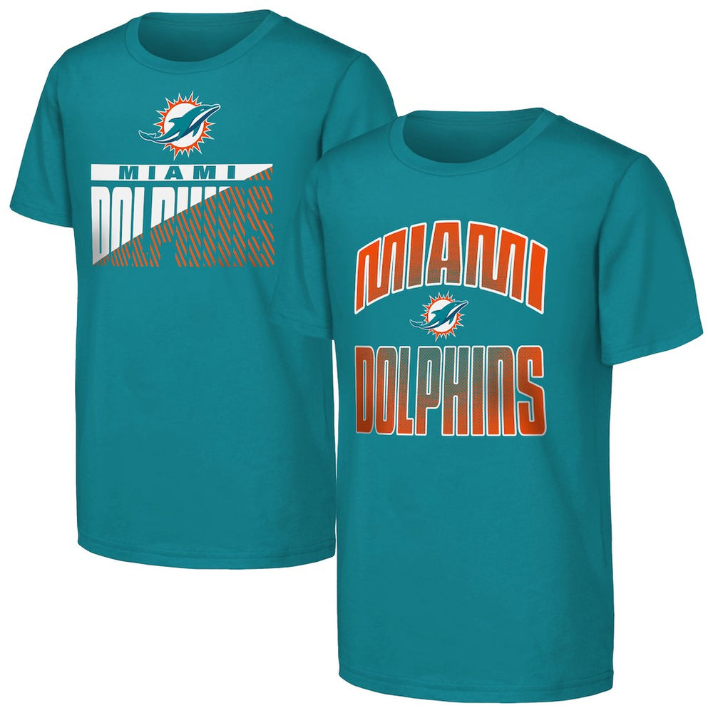 Outerstuff Youth Never Quit 2-Pack T-Shirt Set - Miami Dolphins