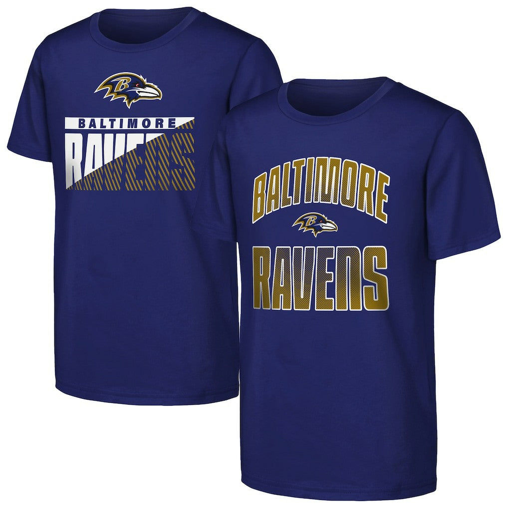 Outerstuff Youth Never Quit 2-Pack T-Shirt Set - Baltimore Ravens