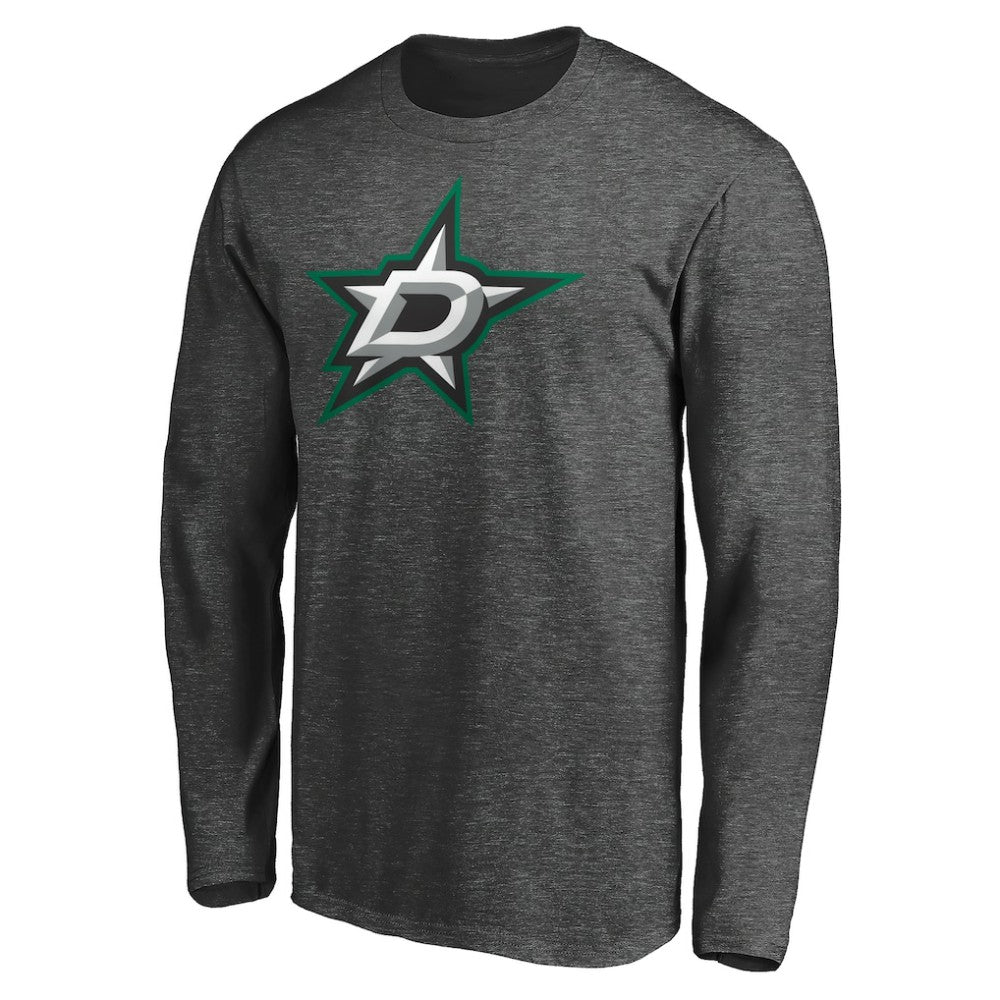 NHL Charcoal Dallas Stars Fanatics Logo Long Sleeve T-Shirt