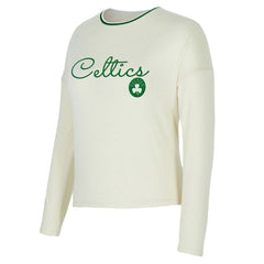 NBA Boston Celtics Concepts Sport Women's Kaki Hacci Knit Long Sleeve Top & Shorts Set