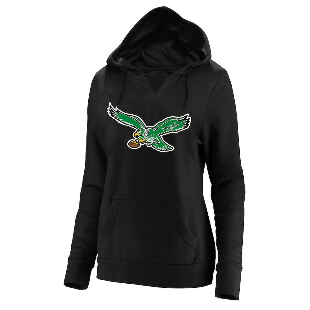 Women's Plus Size Throwback Logo V-Neck Pullover Hoodie - Philadelphia Eagles