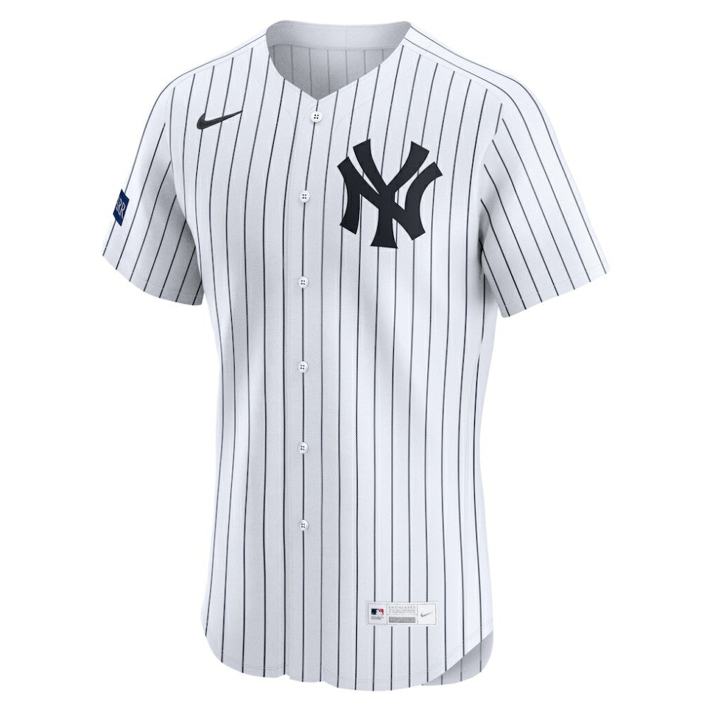 MLB New York Yankees Nike Home Elite Sponsor Patch Custom Jersey
