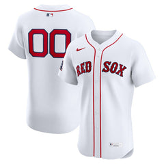 MLB Boston Red Sox Nike Home Elite Sponsor Patch Custom Jersey