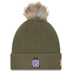 Women's 2025 Salute to Service Cuffed Knit Hat with Pom - Las Vegas Raiders