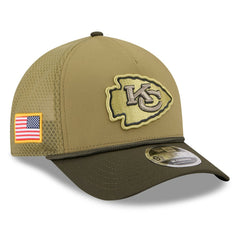 Youth 2025 Salute to Service 9FORTY A-Frame Adjustable Hat - Kansas City Chiefs