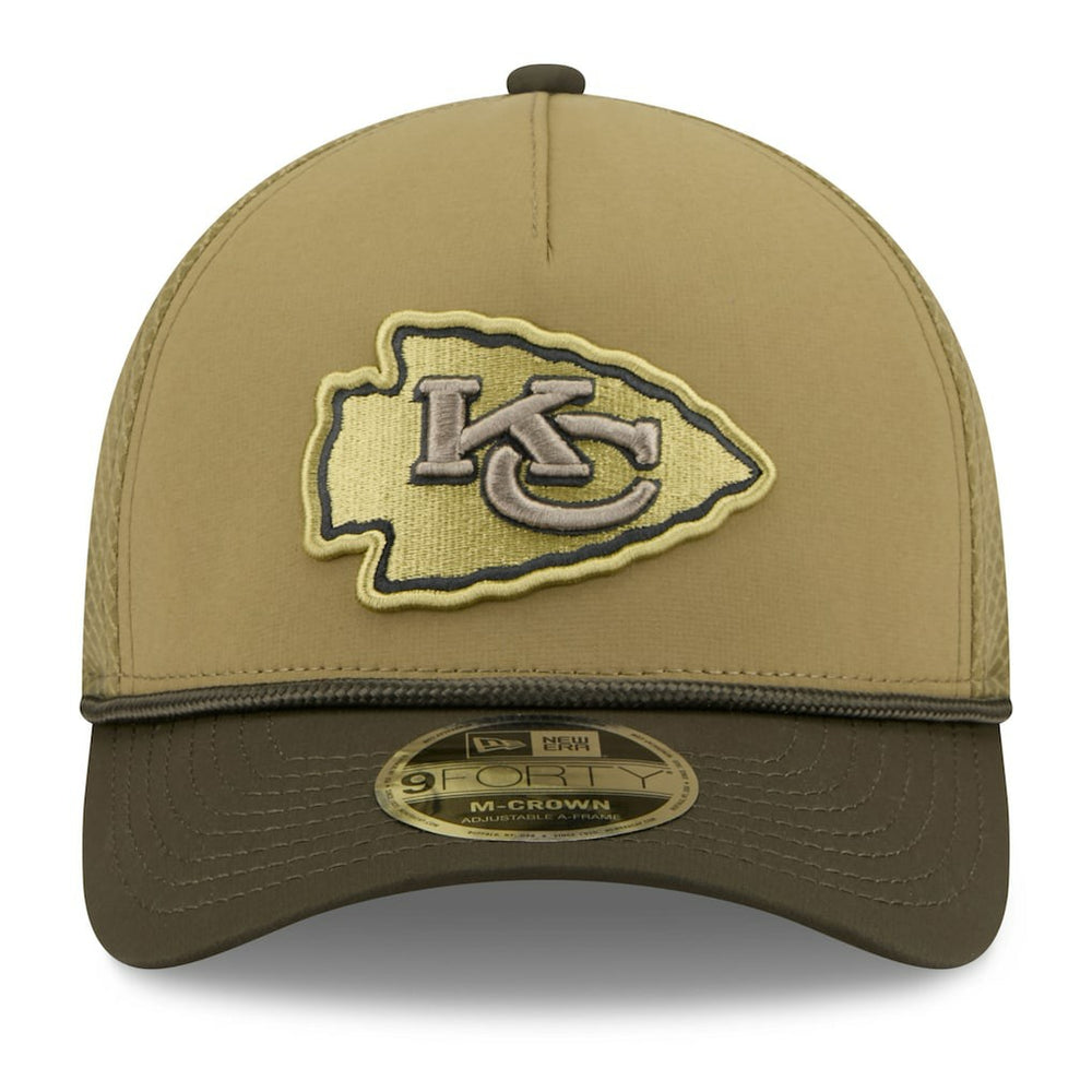 Youth 2025 Salute to Service 9FORTY A-Frame Adjustable Hat - Kansas City Chiefs
