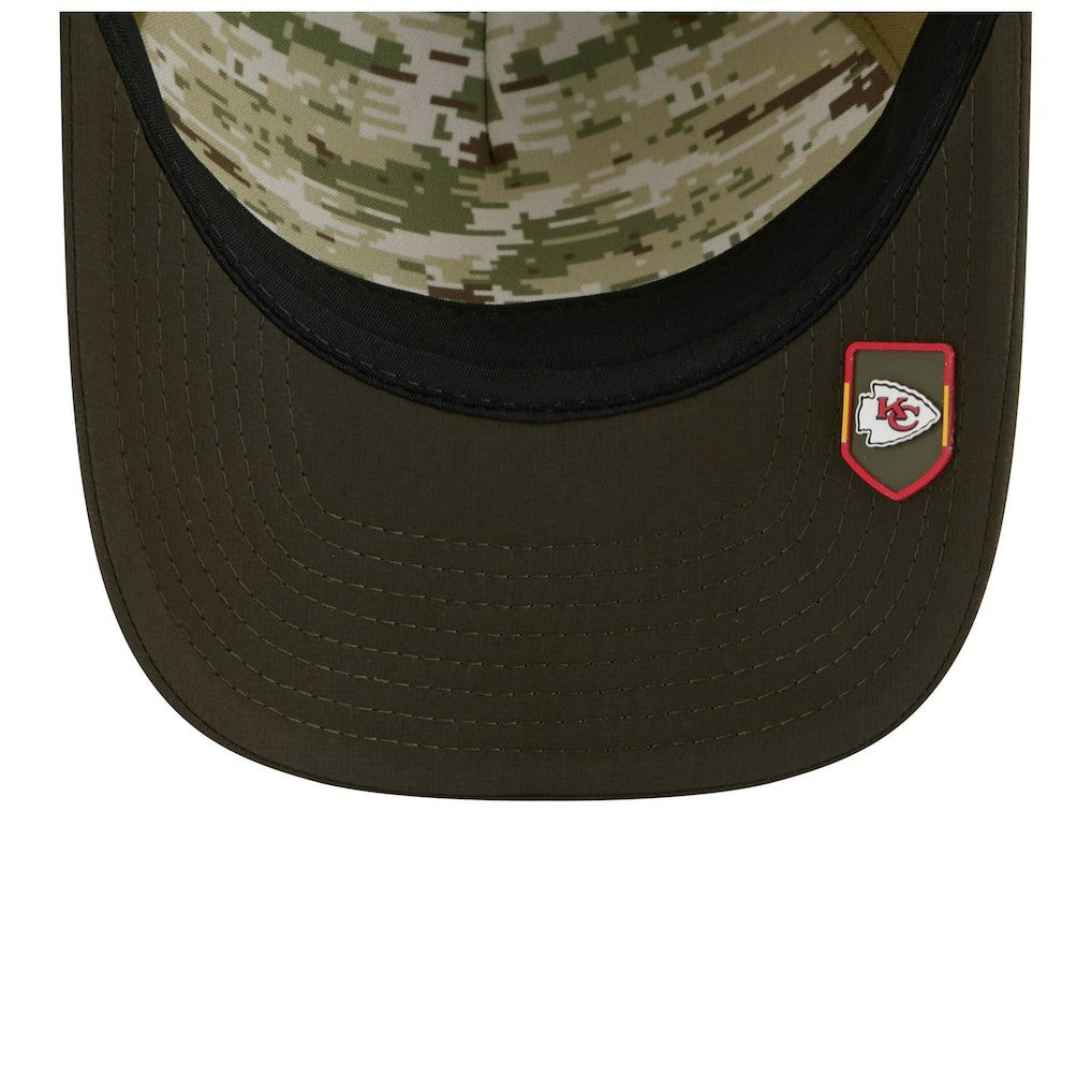 Youth 2025 Salute to Service 9FORTY A-Frame Adjustable Hat - Kansas City Chiefs