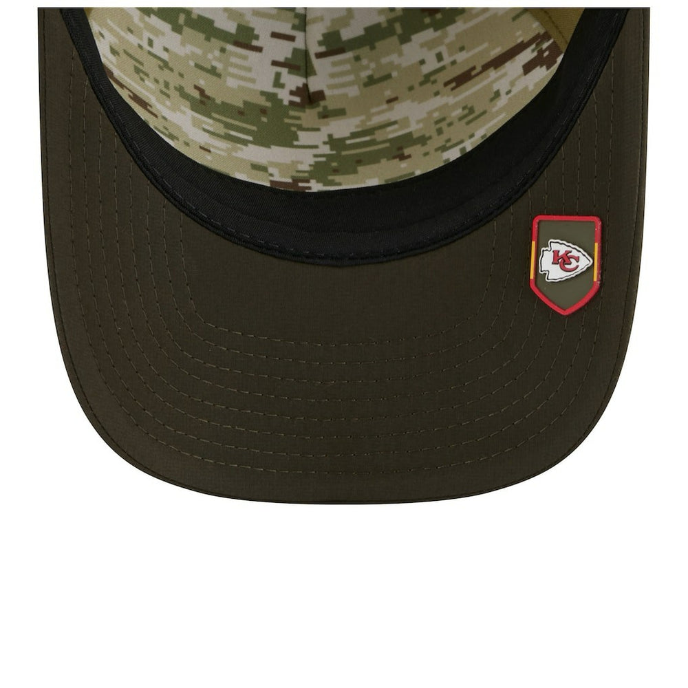 Youth 2025 Salute to Service 9FORTY A-Frame Adjustable Hat - Kansas City Chiefs