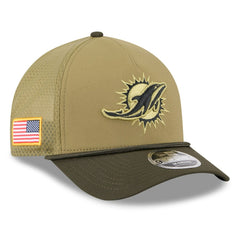 Youth 2025 Salute to Service 9FORTY A-Frame Adjustable Hat - Miami Dolphins
