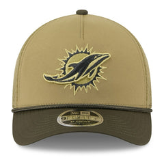Youth 2025 Salute to Service 9FORTY A-Frame Adjustable Hat - Miami Dolphins