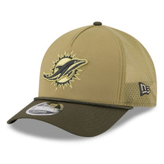 Youth 2025 Salute to Service 9FORTY A-Frame Adjustable Hat - Miami Dolphins