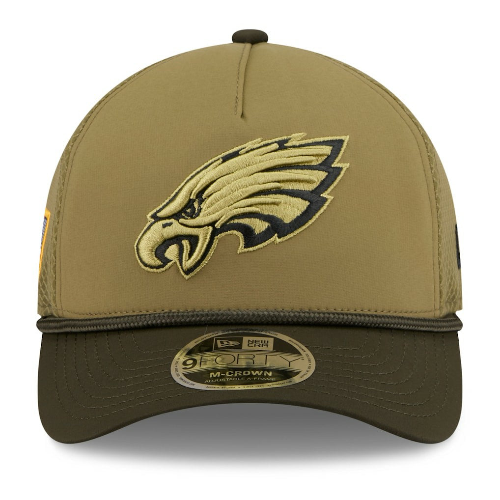 Youth 2025 Salute to Service 9FORTY A-Frame Adjustable Hat - Philadelphia Eagles