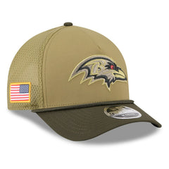 Youth 2025 Salute to Service 9FORTY A-Frame Adjustable Hat - Baltimore Ravens