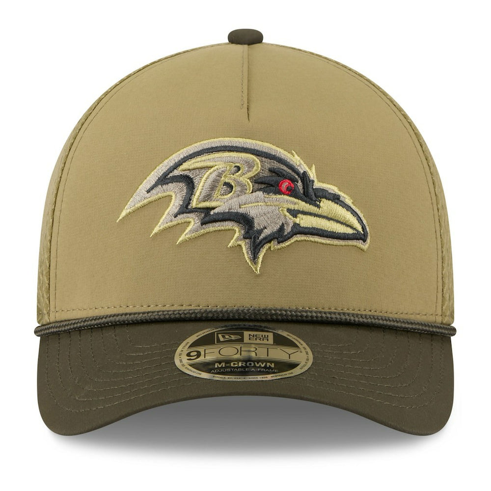 Youth 2025 Salute to Service 9FORTY A-Frame Adjustable Hat - Baltimore Ravens