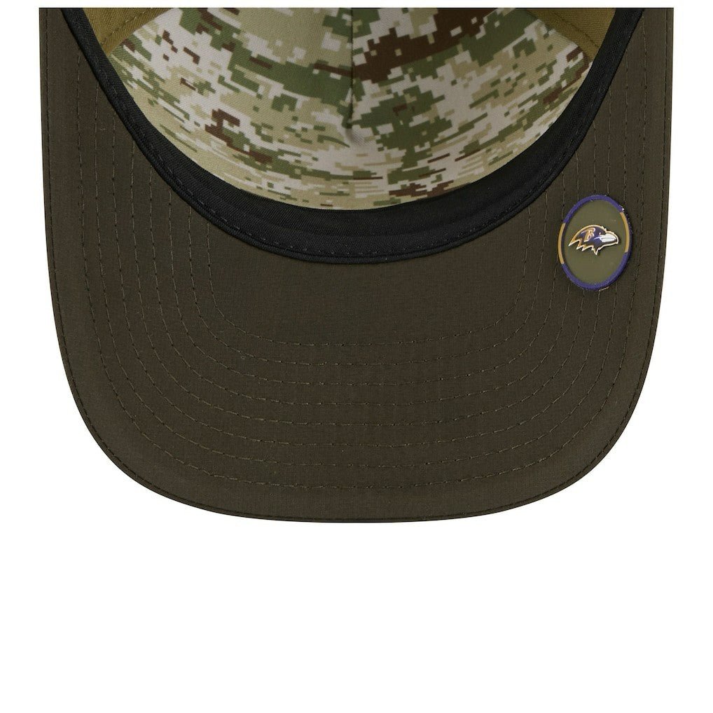 Youth 2025 Salute to Service 9FORTY A-Frame Adjustable Hat - Baltimore Ravens