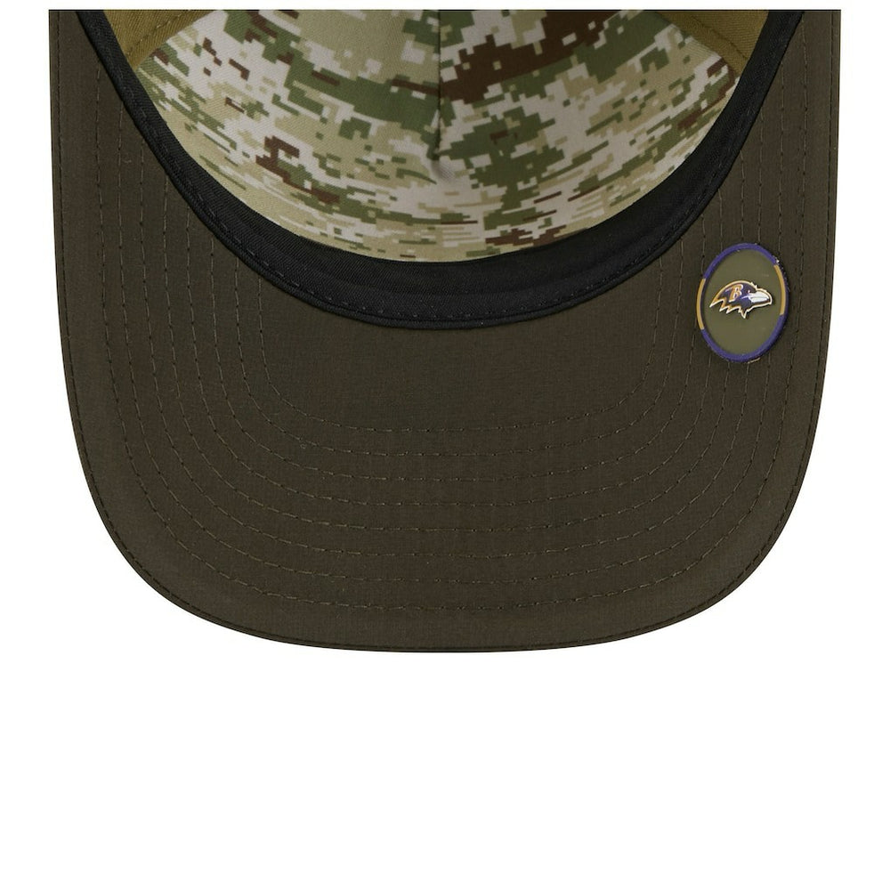 Youth 2025 Salute to Service 9FORTY A-Frame Adjustable Hat - Baltimore Ravens