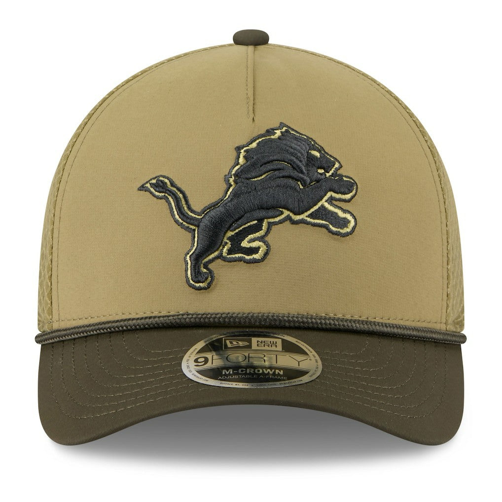 Youth 2025 Salute to Service 9FORTY A-Frame Adjustable Hat - Detroit Lions