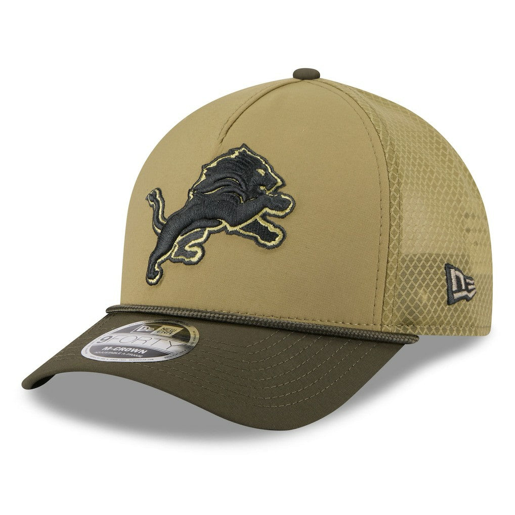 Youth 2025 Salute to Service 9FORTY A-Frame Adjustable Hat - Detroit Lions