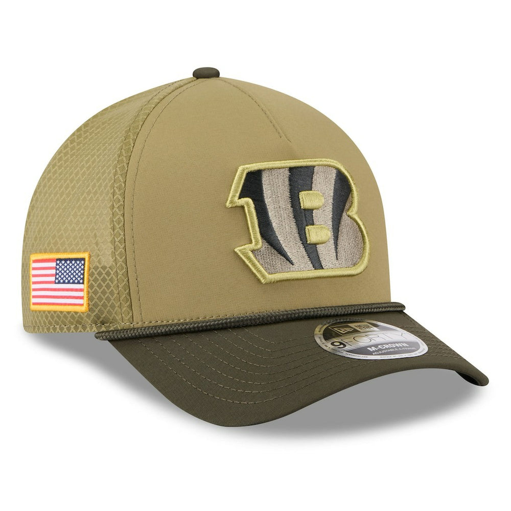 Youth 2025 Salute to Service 9FORTY A-Frame Adjustable Hat - Cincinnati Bengals