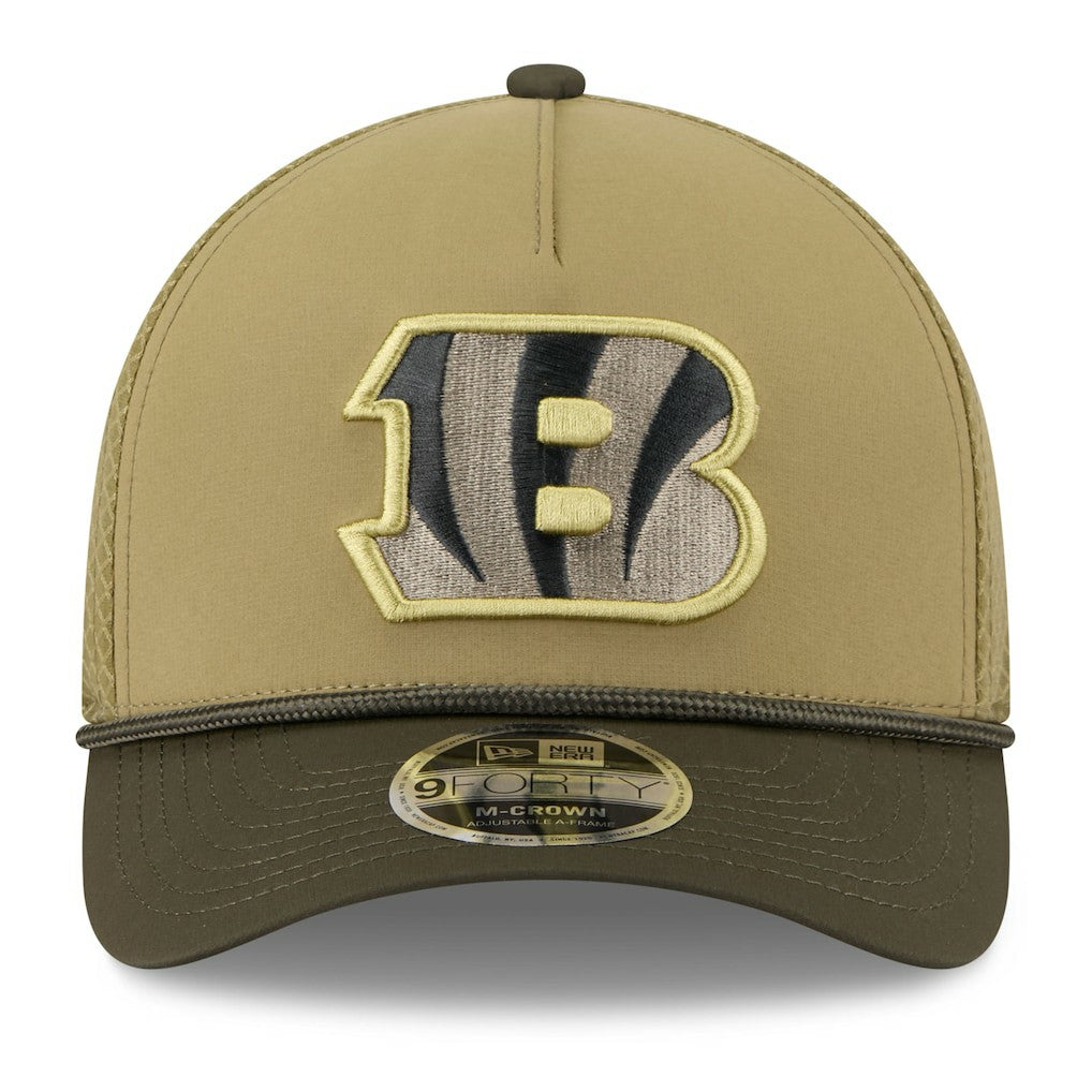 Youth 2025 Salute to Service 9FORTY A-Frame Adjustable Hat - Cincinnati Bengals