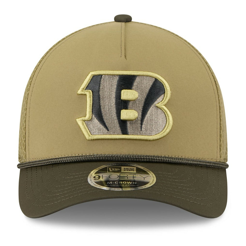 Youth 2025 Salute to Service 9FORTY A-Frame Adjustable Hat - Cincinnati Bengals