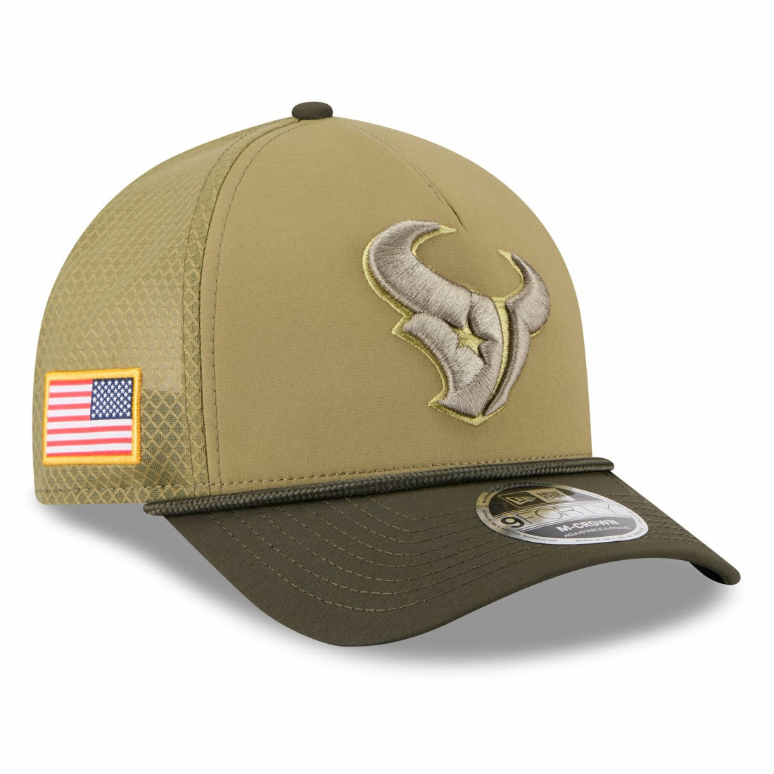 Youth 2025 Salute to Service 9FORTY A-Frame Adjustable Hat - Houston Texans