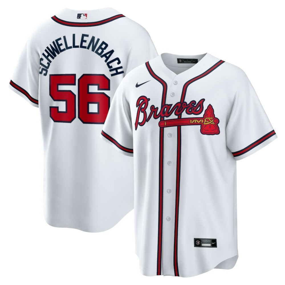 MLB Spencer Schwellenbach Atlanta Braves Nike Home Replica Jersey