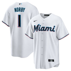 MLB Connor Norby Miami Marlins Nike Home Replica Jersey