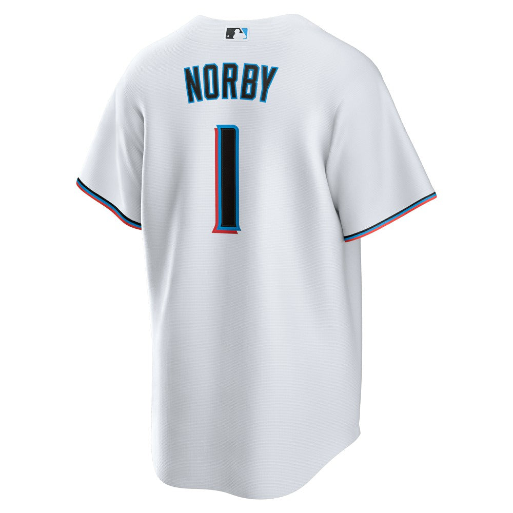 MLB Connor Norby Miami Marlins Nike Home Replica Jersey