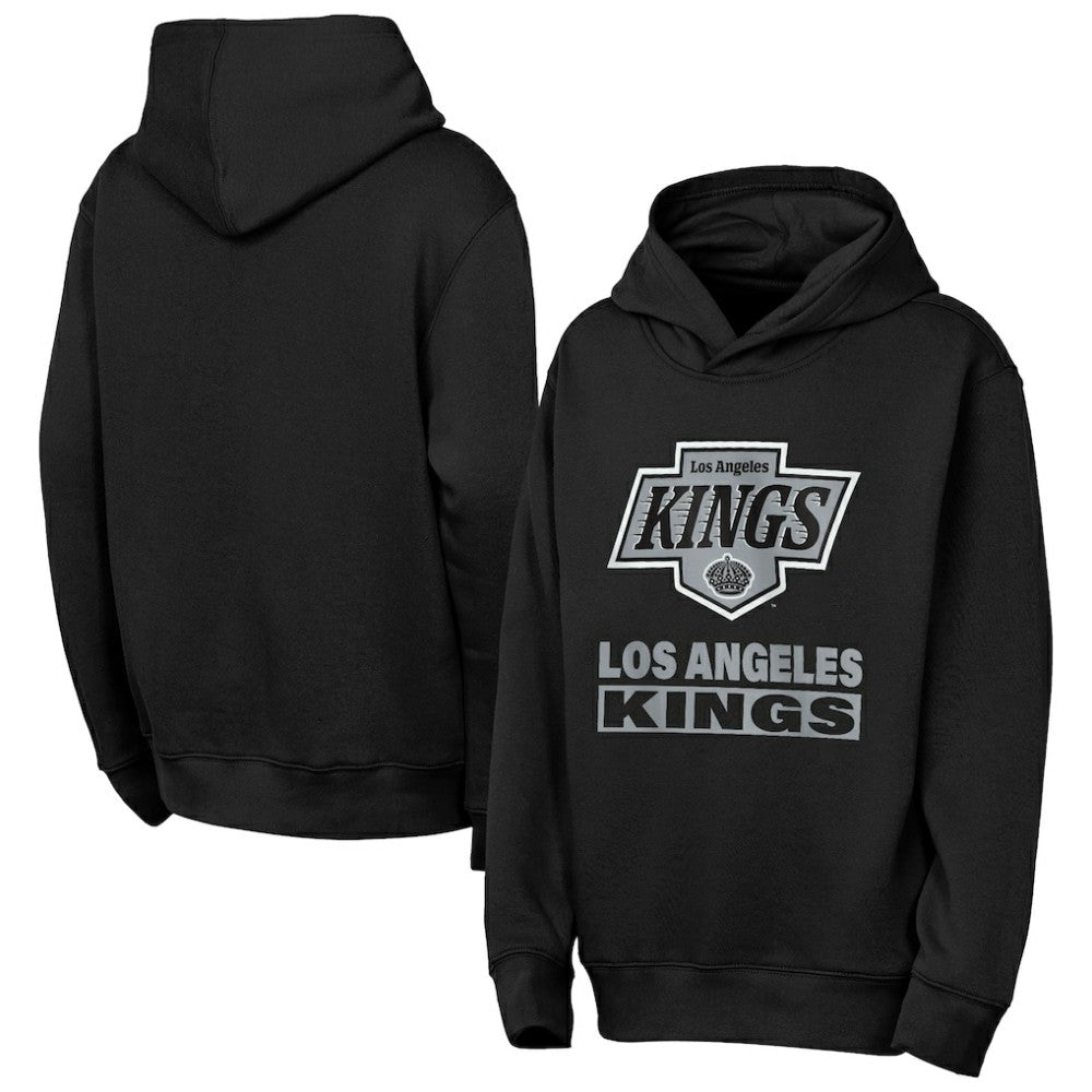 NHL Black Los Angeles Kings Outerstuff Youth Back to Basics Hoodie