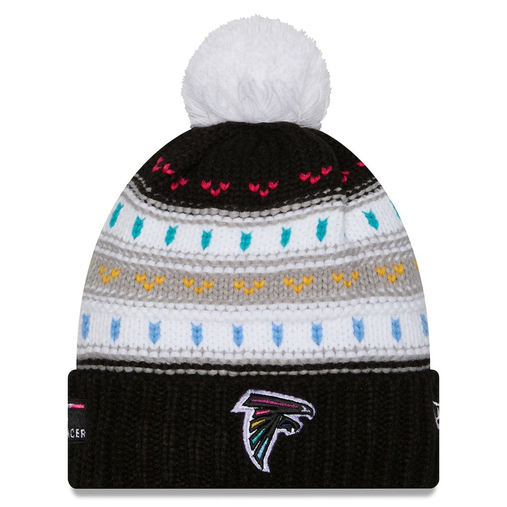 Women's 2025 NFL Crucial Catch Cuffed Knit Hat with Pom - Atlanta Falcons