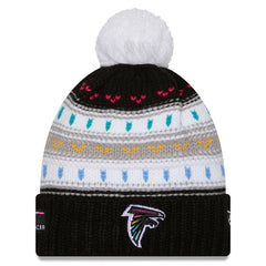 Women's 2025 NFL Crucial Catch Cuffed Knit Hat with Pom - Atlanta Falcons
