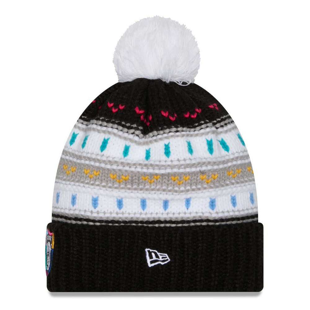 Women's 2025 NFL Crucial Catch Cuffed Knit Hat with Pom - Las Vegas Raiders