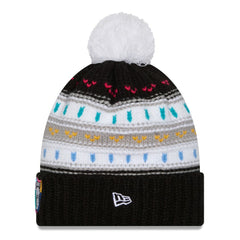 Women's 2025 NFL Crucial Catch Cuffed Knit Hat with Pom - Las Vegas Raiders