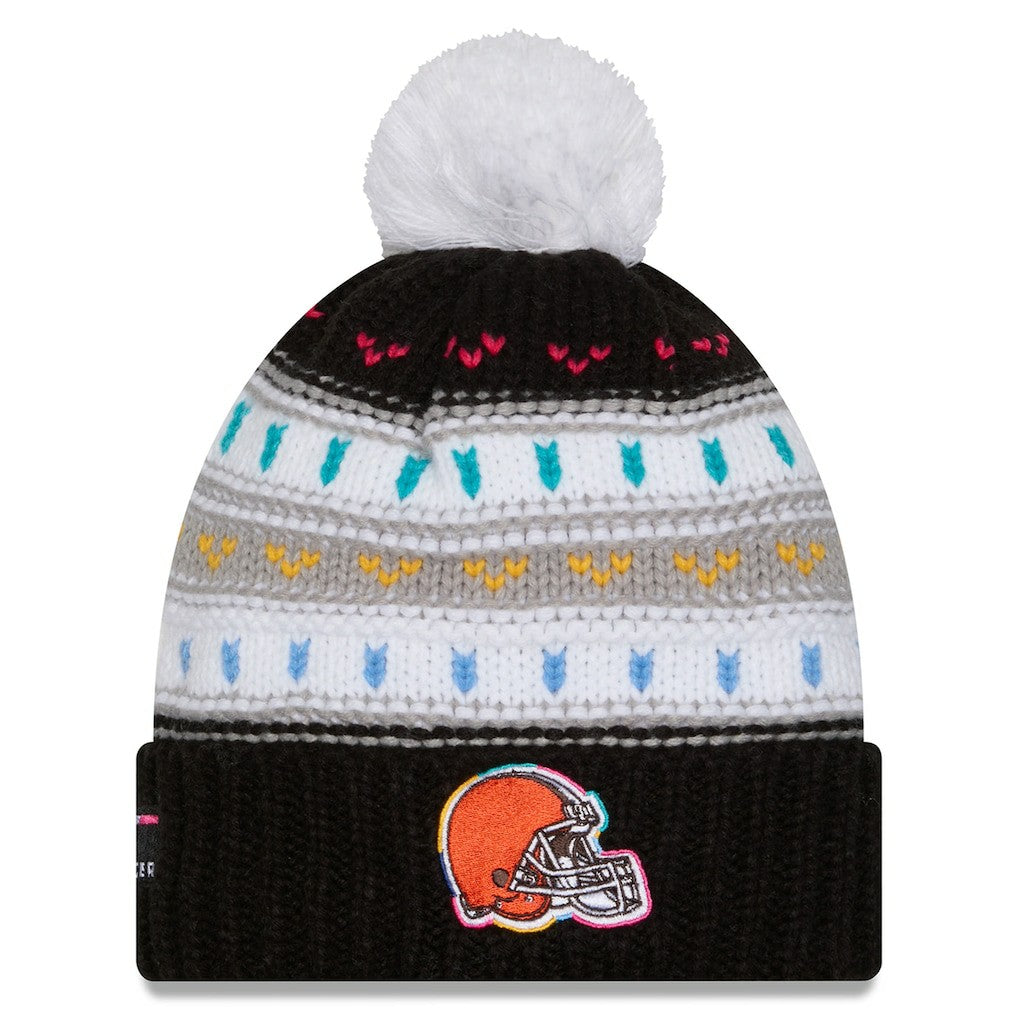 Women's 2025 NFL Crucial Catch Cuffed Knit Hat with Pom - Cleveland Browns