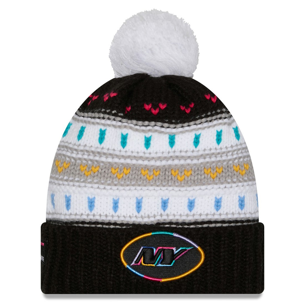 Women's 2025 NFL Crucial Catch Cuffed Knit Hat with Pom - New York Jets