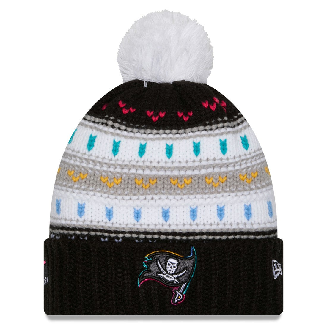 Women's 2025 NFL Crucial Catch Cuffed Knit Hat with Pom - Tampa Bay Buccaneers
