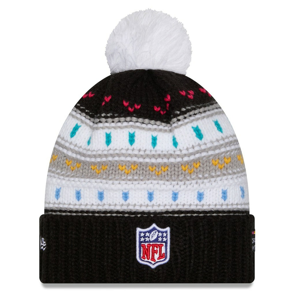 Women's 2025 NFL Crucial Catch Cuffed Knit Hat with Pom - Miami Dolphins