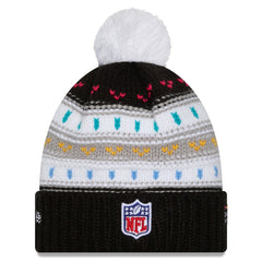 Women's 2025 NFL Crucial Catch Cuffed Knit Hat with Pom - Miami Dolphins