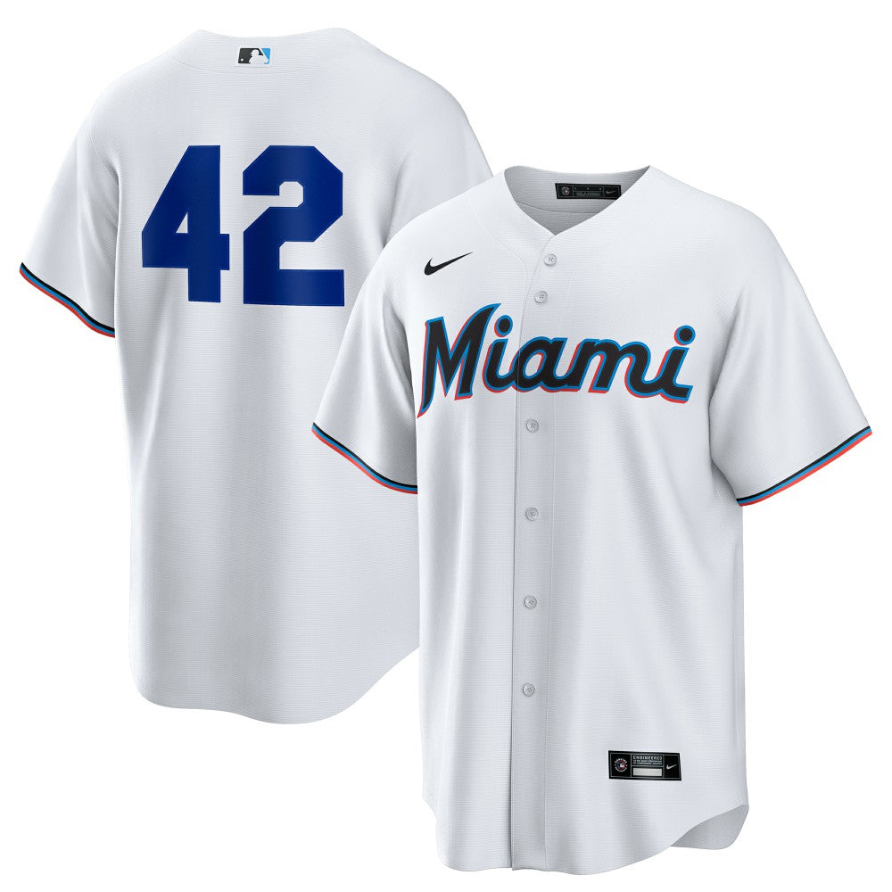 MLB Miami Marlins Nike Home  2025 Jackie Robinson Day Replica Jersey