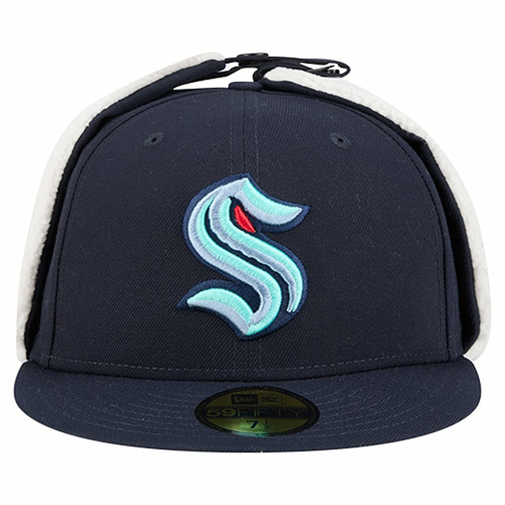 NHL Deep Sea Blue Seattle Kraken New Era Injection Dog Ear Classic Fitted Hat