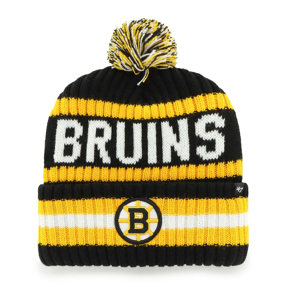 NHL Black Boston Bruins '47 Bering Cuffed Knit Hat with Pom