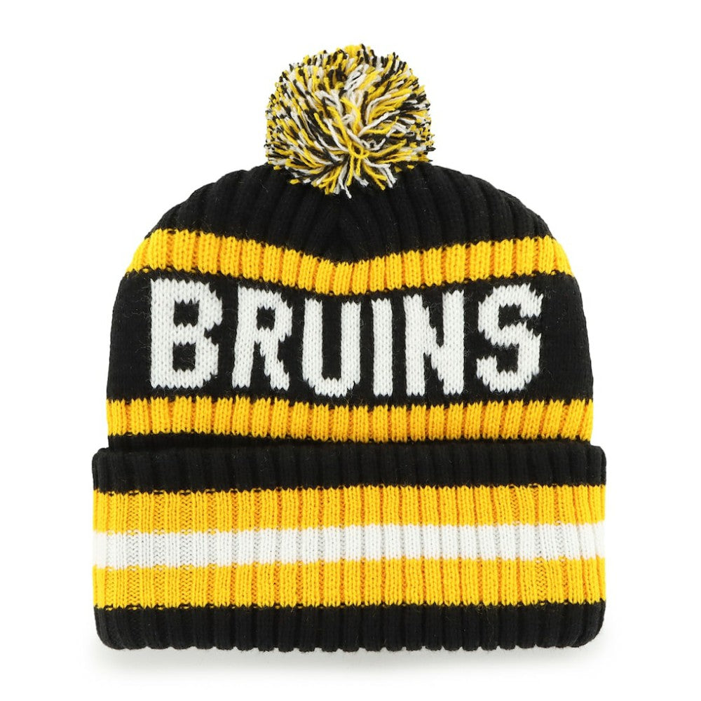 NHL Black Boston Bruins '47 Bering Cuffed Knit Hat with Pom