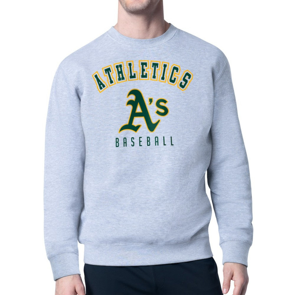 MLB Athletics Starter Team Logo Fleece Pullover Sweatshirt