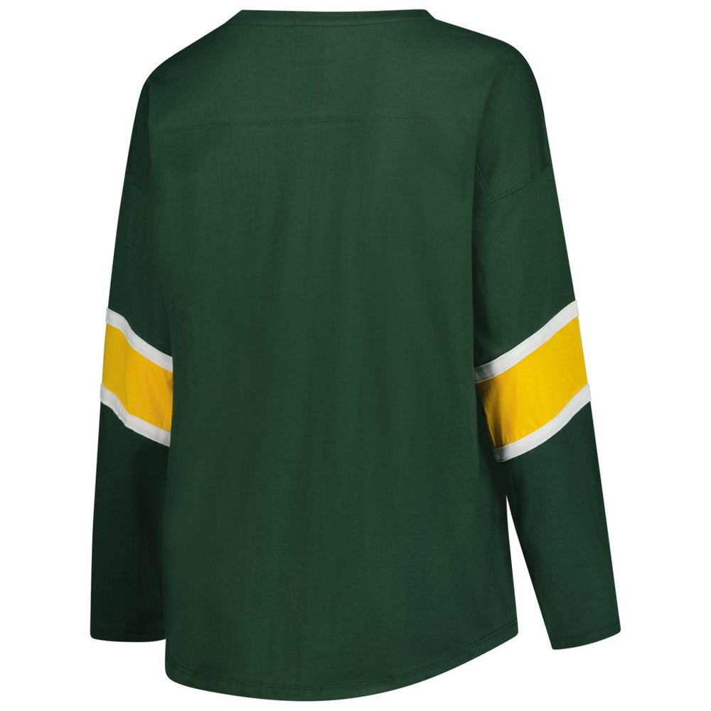Women's Plus Size Redzone 3/4-Sleeve Scoop Neck T-Shirt - Green Bay Packers