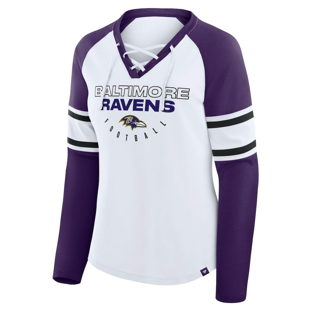 Women's Plus Size Redzone Lace Up Long Sleeve T-Shirt - Baltimore Ravens